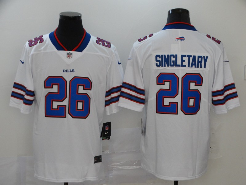 Men's Buffalo Bills Devin Singletary #26 White Jersey